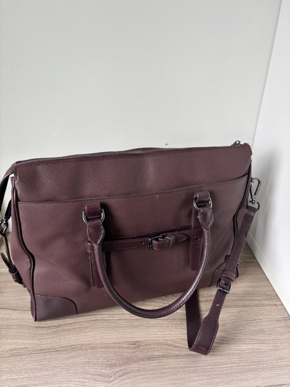 Tumi Villa Purple Leather Handbag Tote Bag Laptop Travel Purse 73126 Authentic❤️ - Picture 9 of 16